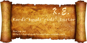 Kerékgyártó Eszter névjegykártya